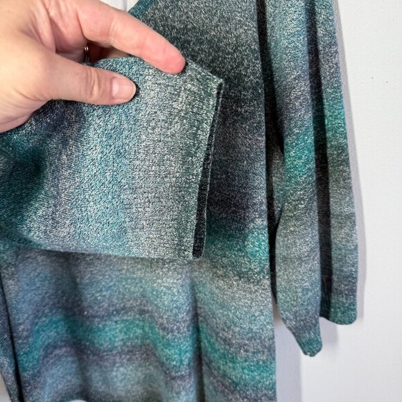 Studio Works Womens Blue/Green Layered Collar Sweater 3X Casual Preppy - Picture 8 of 11